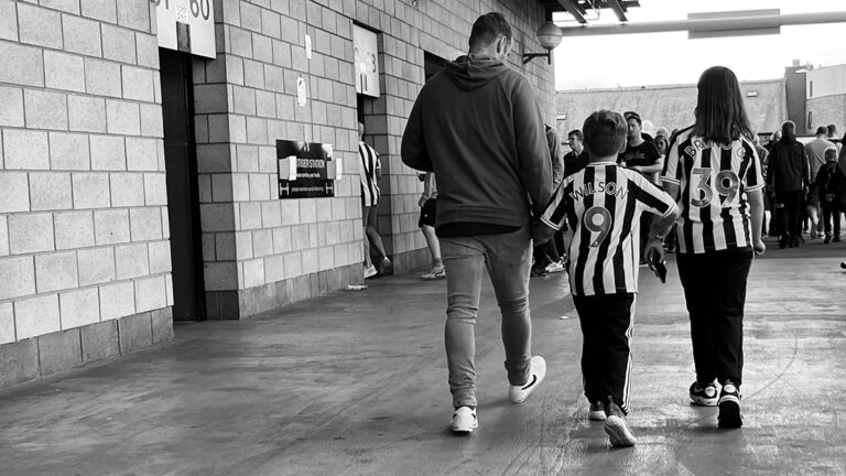 young fans outside gallowgate turnstiles matchday sjp newcastle united nufc bw 1120 768x432 1