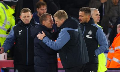 eddie howe brendan rogers leicester manager sideline end of game newcastle united nufc 1120 768x432 1