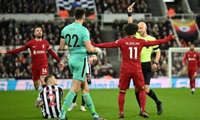 nick pope red card liverpool salah referee trippier newcastle united nufc 1120 768x432 1